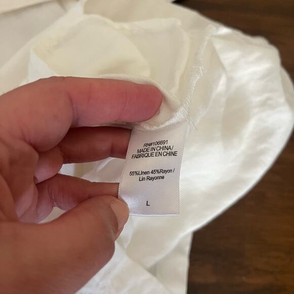 NWT YOUNG FABULOUS & BROKE HUDSON ROMPER WHITE LINEN BLEND SZ L BEACHY RESORT - Picture 13 of 13